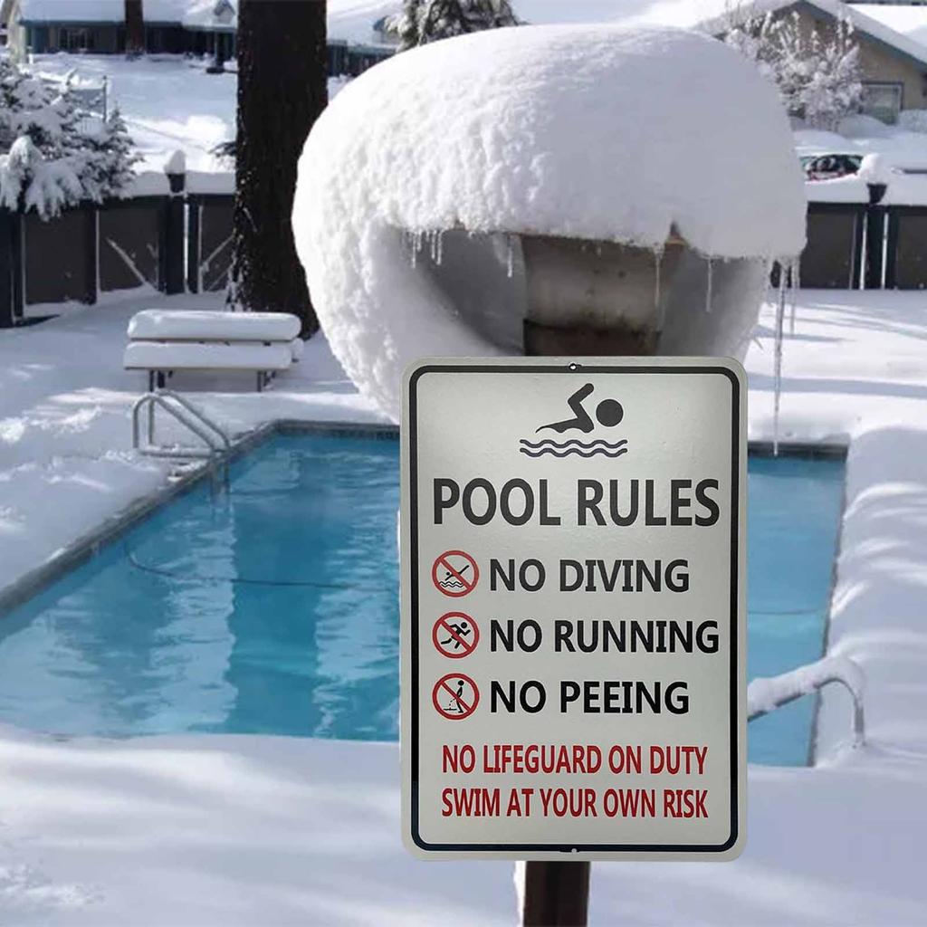 Табличка с правилами бассейна, украшения для внутреннего/наружного бассейна, алюминиевый металлический знак