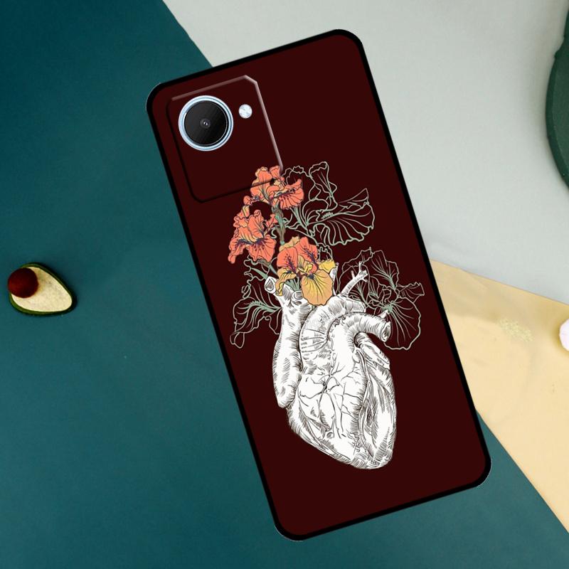 Анатомия человеческого сердца Для Realme C55 C71 C75 C67 C63 C51 C61 C53 C35 C65 11 12 13 14 15 Pro Plus GT6 GT7 Pro Чехол