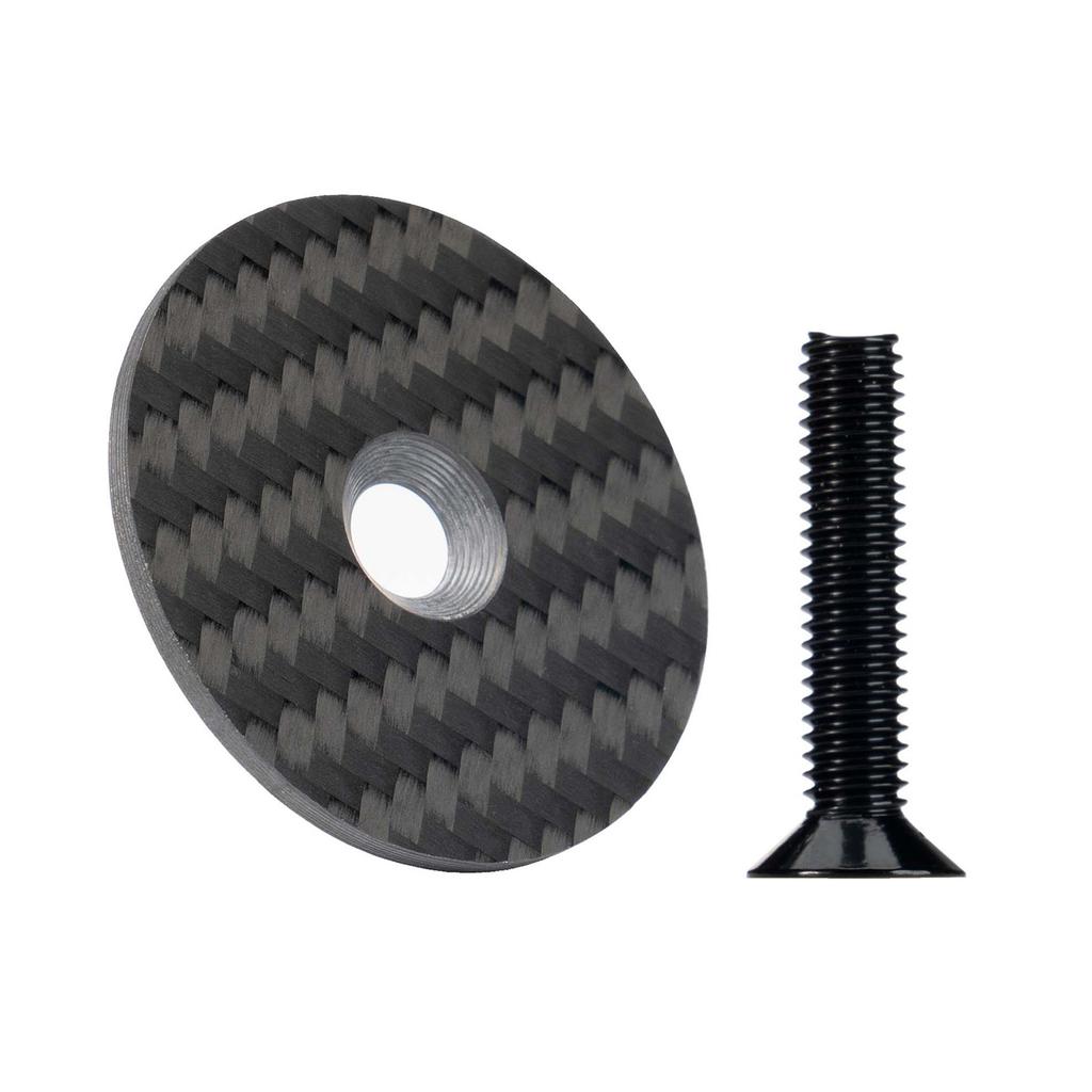 Carbon Fibers Headset Caps with Black Titaniums Screws for Enhancing Cycling for Enhancing Cycling Performances