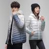 Gradient Down Jacket Men's Lightweight White Duck Down Winter New Hooded Trendy Brand Couple Casual All-match Coat
