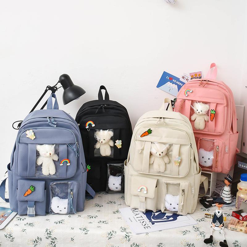 5 шт. Наборы Холщовый школьный рюкзак для девочек и женщин Backpackd Женский рюкзак Студенческий детский рюкзак Открытый рюкзак