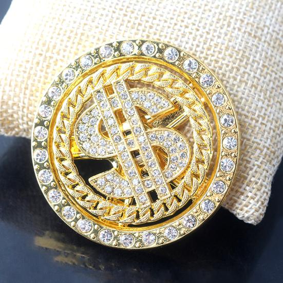 Поворотный горный хрусталь знак доллара Spinner для снятия стресса ключ кулон чехол для телефона декор