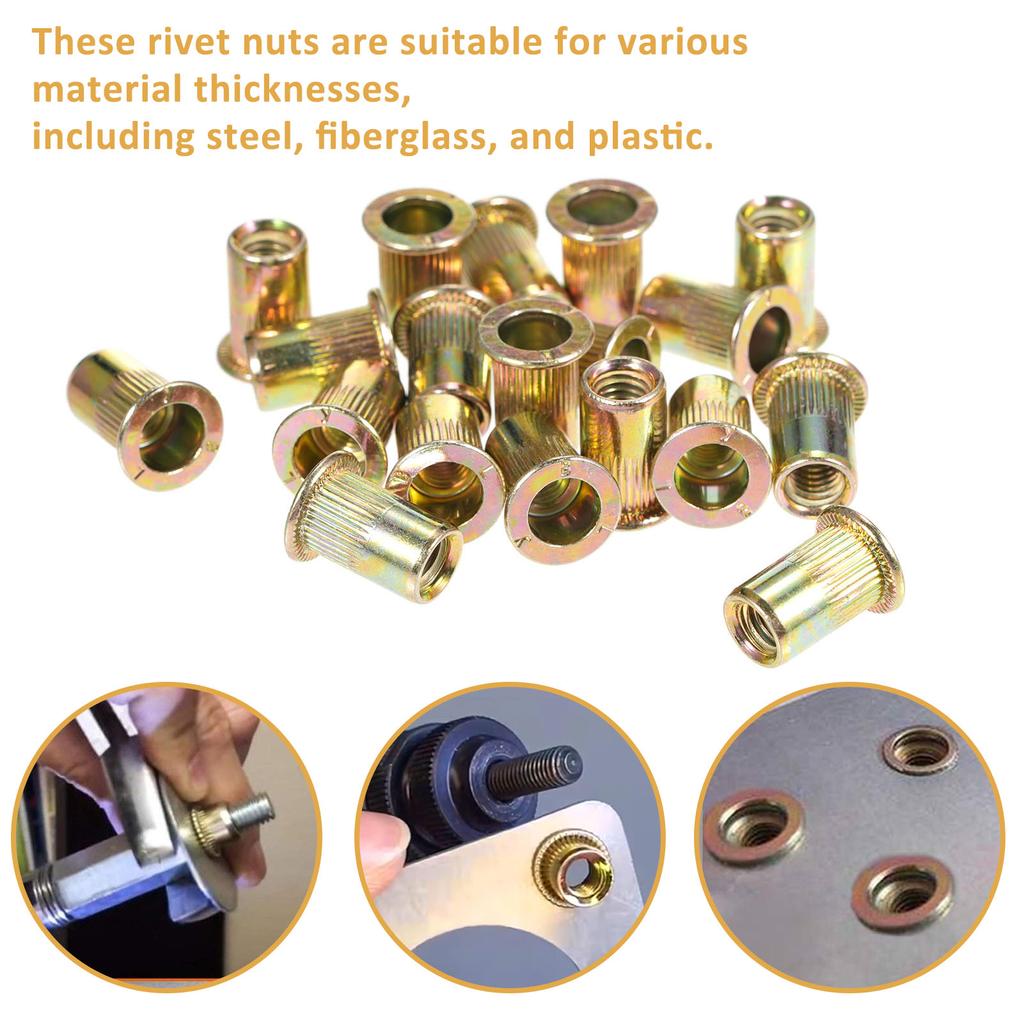 500PCS Rivet Nut Kit Metric Threaded Rivnut Assortment M3 M4 M5 M6 M8 M10