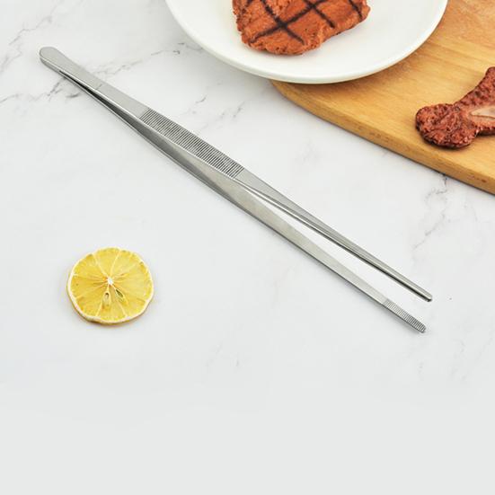 Kitchen Tweezers Extra-Long Stainless Steel Cooking Tongs Fine Tweezer for Grilling