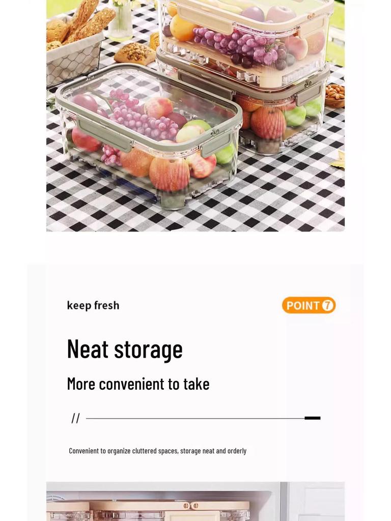 Portable Fresh-Keeping Bento Box for Outdoor Picnic with Large Capacity and Fruit Seal