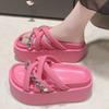 Summer New Candy-colored Platform Sandals Women's Trend Open Toe Cross Slippers Light Casual Beach Slides Ladies Gladiator Shoes