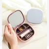 Портативная коробка-органайзер для украшений, дорожный бытовой кейс для драгоценностей с зеркалом, контейнеры для хранения украшений, для девочек