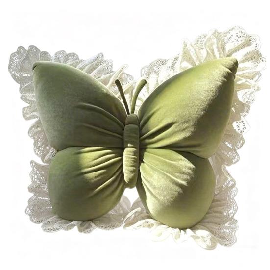 Подушка-плед в форме бабочки, бархатная подушка-бабочка с кружевной отделкой, декоративная подушка для дивана, кушетки, спальни, офисного декора