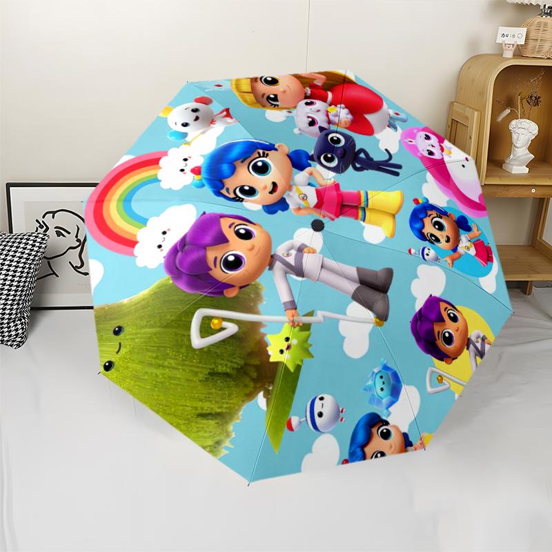 True and the Rainbow Kingdom Theme Automatic Umbrella, Lightweight & Portable, 8 Rib, Perfect for Outdoor Travel, Birthdays, Christmas, Gifts.