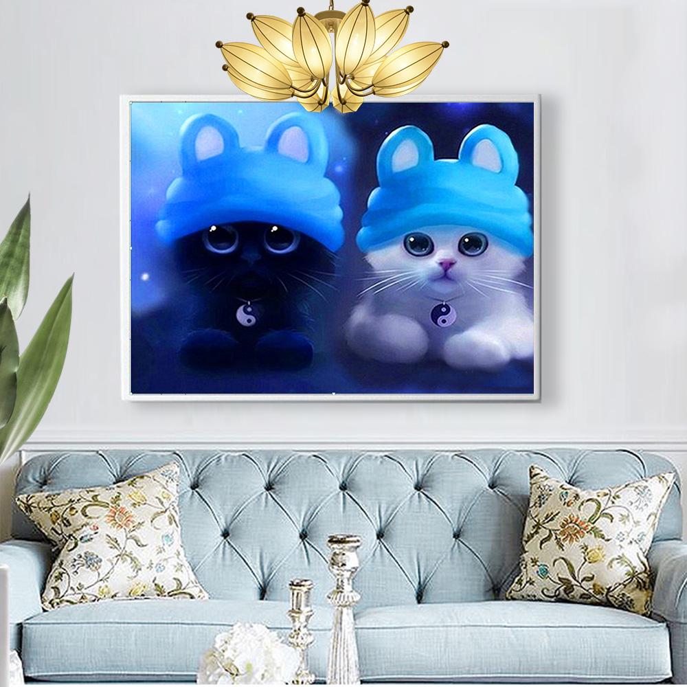 Полный 5D Diy алмазная живопись милый кот маленькое животное Алмазная вышивка полная вышивка крестиком домашний декор подарок ручной работы