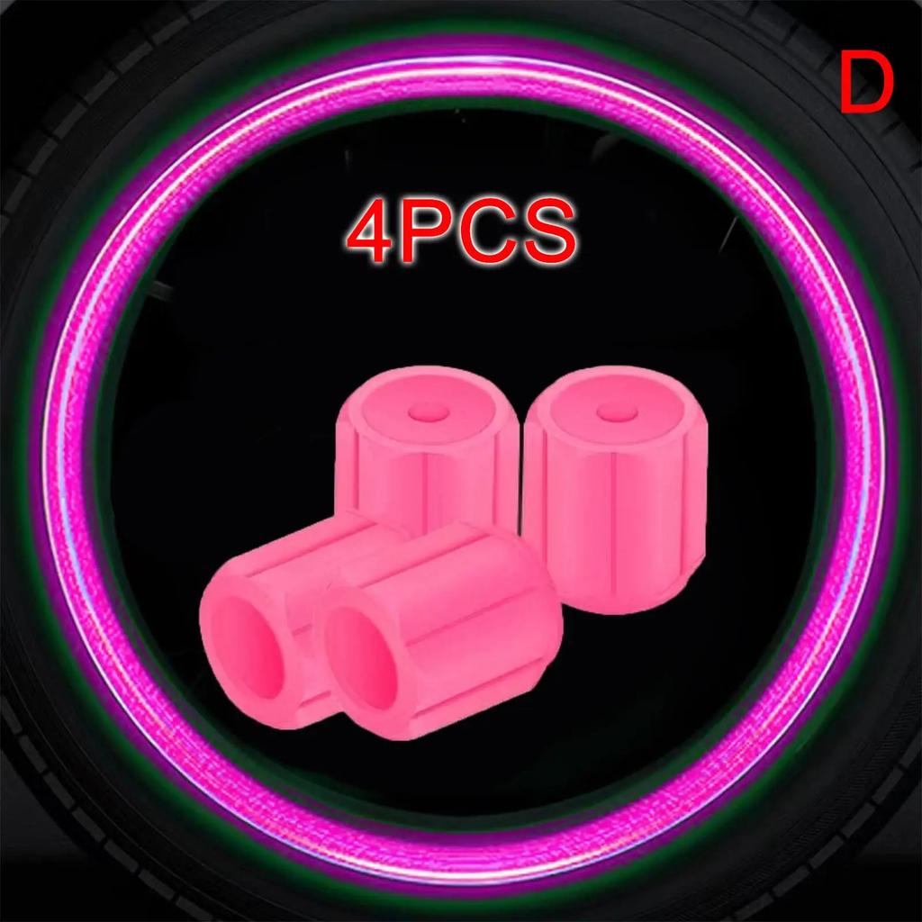 Luminous Tire Valve Caps 5 Colors Car Motorcycle Glowing Car Hub Valve Cover Accessories Tire Styling Wheel Auto 4-16Pcs To C1G0