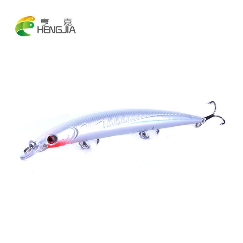 HENGJIA 8pc Minnow Fishing Lure with 3D Eyes Hook Bionic Pike Bass Bait Fishing Tool