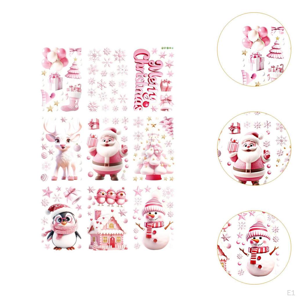 Рождественские наклейки на окна, наклейки на стекло, праздничные атрибуты, декоративные статические наклейки, пленка для защиты от непогоды