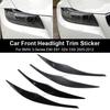 Декоративная накладка-полоска на переднюю фару, накладка-бровь, наклейка для BMW 3 серии E90 E91 320I 330I 2005-2012, глянцевый черный