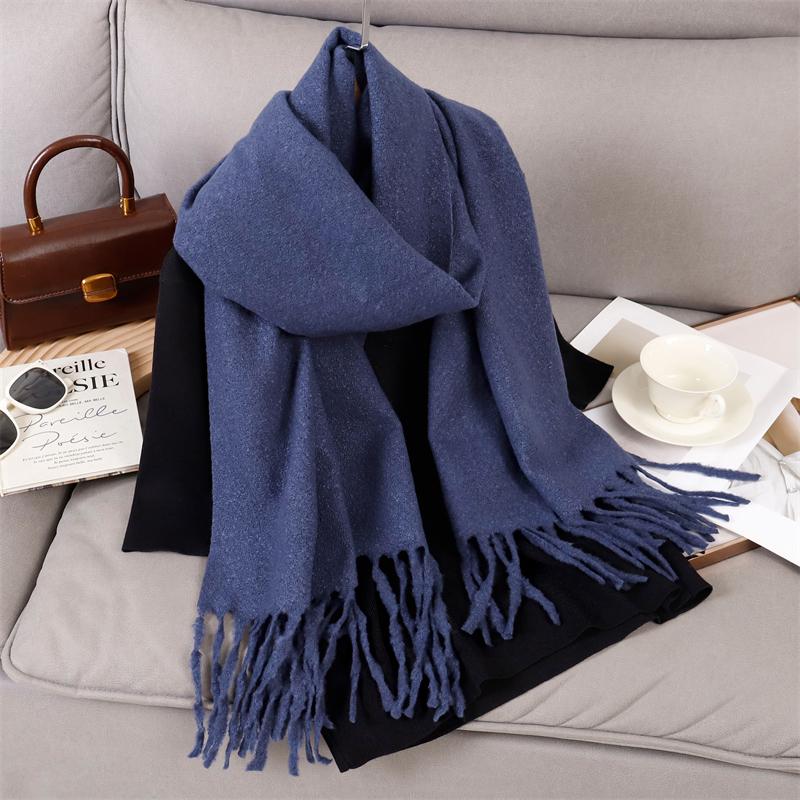 New Winter Scarf For Women Long Warm Cashmere Scarves Hijab Solid Lady Shawl Wrap Female Pashmina Bandana Head Scarfs