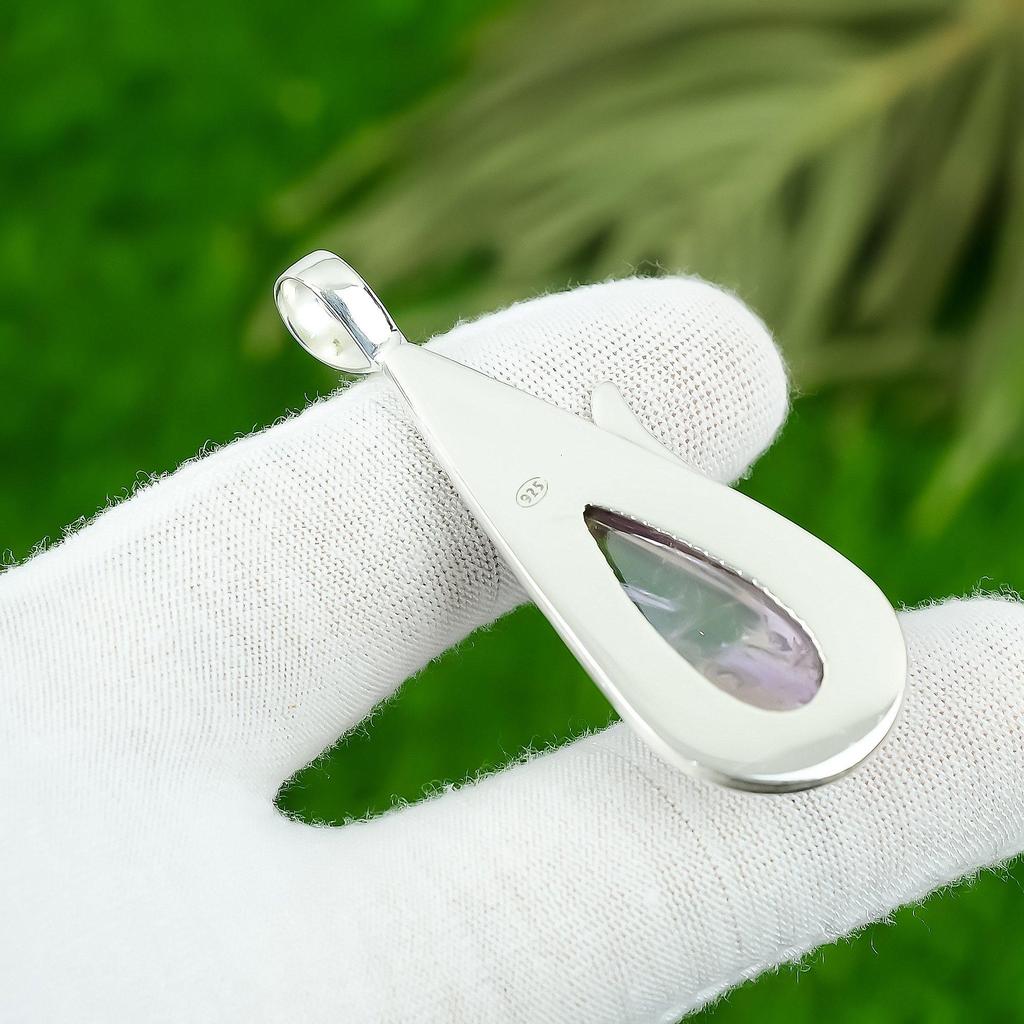 925 Silver Natural Star Amethyst Bezel Daughter Artisan Unique Elegant Pendant