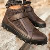 Men Footwear Boots Brown Color Artificial Leather Velcro Type Closure Winter Season Comfortable Elastic Upper Material Sewing Outsole CH103