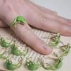 Women Funny Cool Adjustable Tree Frog Jewelry Open Frogs Shaped Ring Weird Green Ring