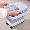 Collapsible Cat Dog Food Storage Container with Lid Wheels Design Large Capacity