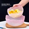 Glass Bowl Gradient Salad Bowl Fruit Large Pink High Value Small Round Salad  Lotus Fog Bowl Kitchen Tableware