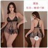 Women's Plus Size Sheer Mesh Deep V Low Cut Halter Sleep Dress Set