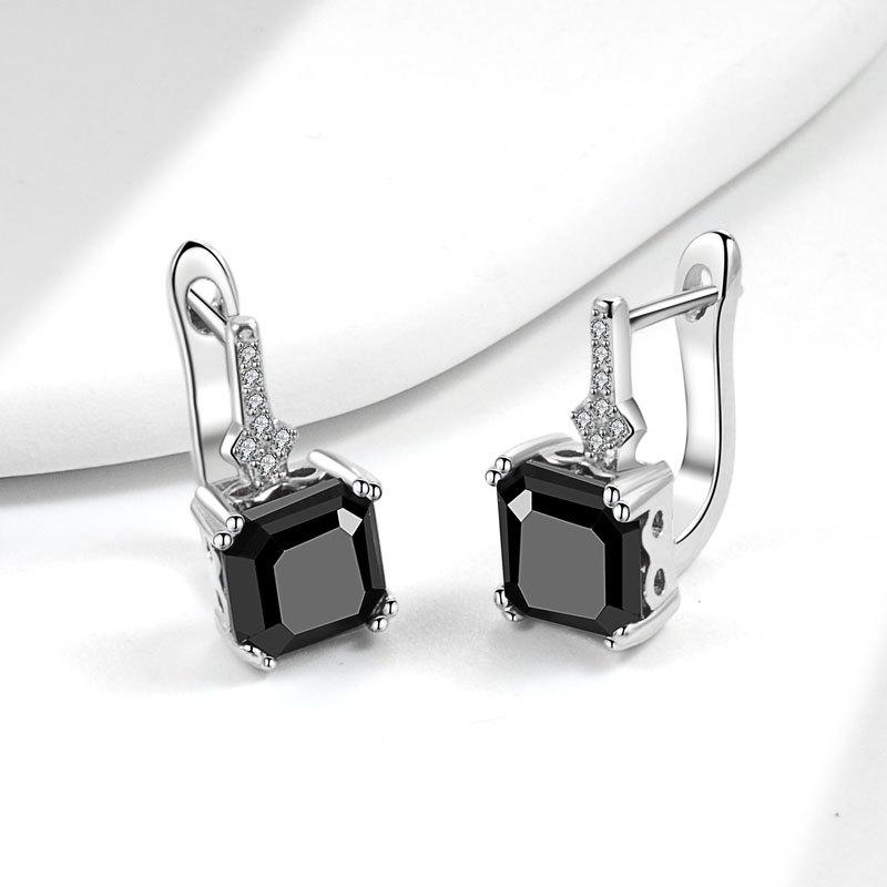 Simple Fresh Square Zircon Full Paved Huggie Earrings Sweet And Fashionable Hoop Earrings For Women Jewelry Gift
