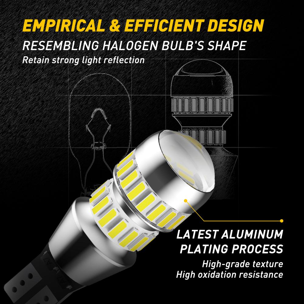 AUXITO 2Pcs 2000LM T15 LED Lamp Light W16W LED Canbus No Error 4014 42-SMD 912 921 Bulb Car Backup Reverse Light Auto Lamp 6000K Dome Lights 6