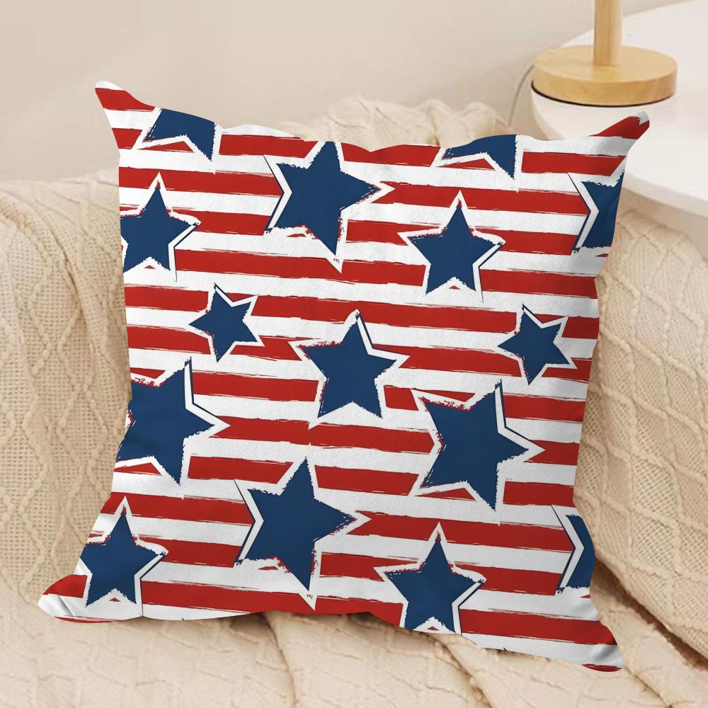 Classic Stars Cushion Cover Soft Plush Fabric Double-Sided Printed Cushion Covers for All Seasons Home Decor