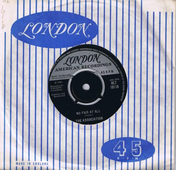 7inch Record ASSOCIATION - No Fair At All / Looking Glass HLT10118 London Records 1967 UK Rock Used