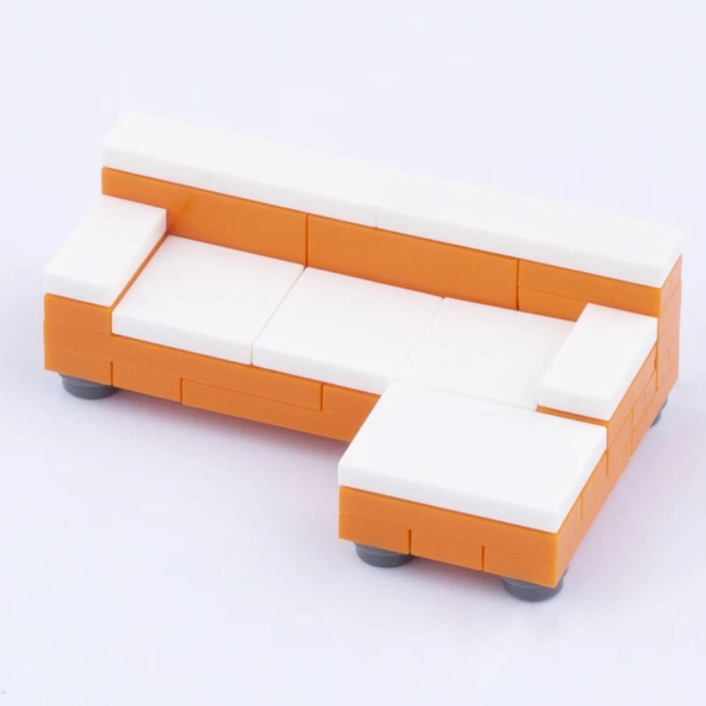 MOC City House Building Block Kitchen Office Bedroom Piano Bed Sofa icebox Lamp Bookshelf Fish Tank Bricks Set Toys