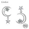Lindon модные серьги-капли с цирконом в форме звезды и луны, ювелирные изделия, серьги для женщин, подарок для свадебной вечеринки