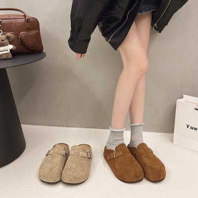 Толстоподошвенные однопедальные ленивые туфли сумка голова полушлепанцы женские новые верхняя одежда внутренняя обувь на одинарной платформе с увеличением высоты