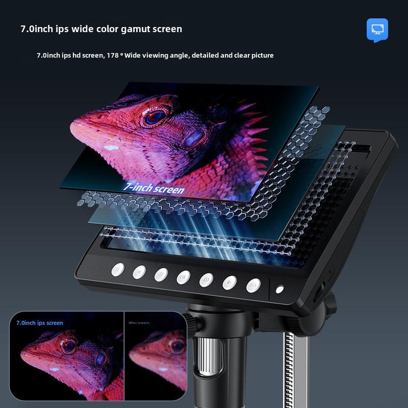 7-дюймовый HD цифровой микроскоп для ремонта печатных плат мобильных телефонов - увеличение 1200x