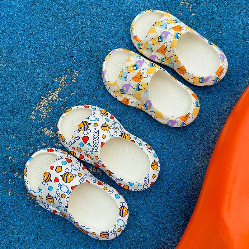 Летние детские тапочки для мужчин и женщин, нескользящие, не вонючие, с мягкой подошвой, для ношения дома и в ванной, детские тапочки Eva