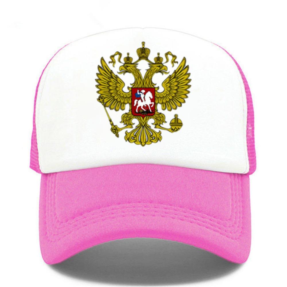 Double-Headed Eagle Print Mesh Baseball Cap Russia National Emblem Breathable Peaked Cap Adjustable Snapback Hats