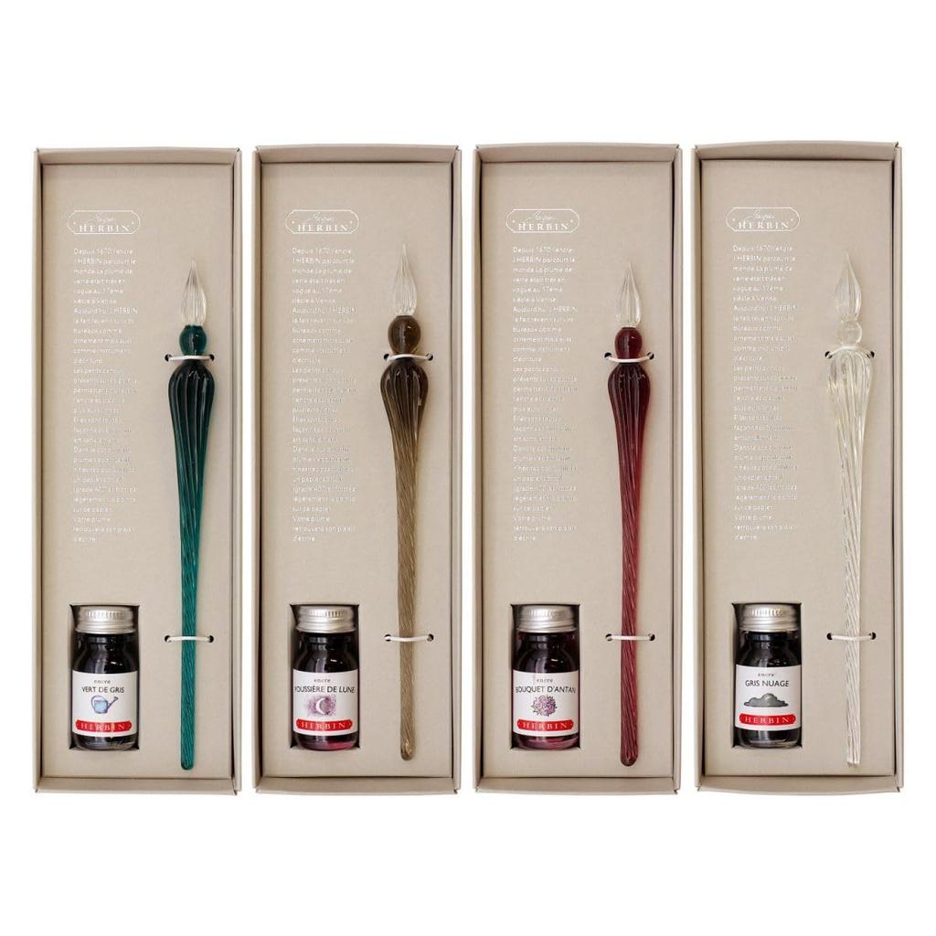 Набор чернил для стеклянной ручки Herbin в специальной коробке Tsumugi Clear Mini Ink Grinoage Set Французский бренд основан в HERBIN hb21401set & [Ручная работа] & (10мл)