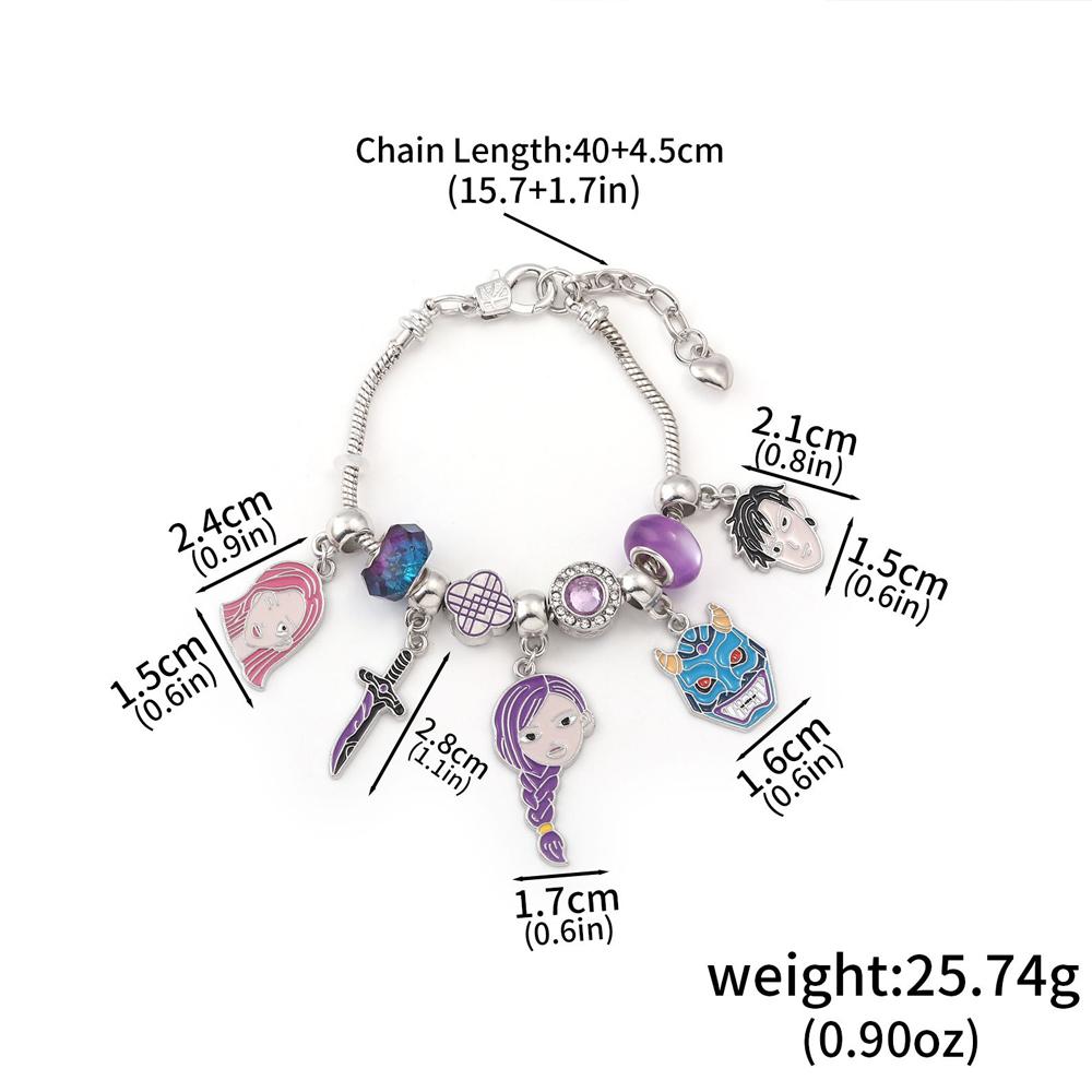 Kpop Охотники на демонов Браслет с бусинами Мультяшный Аниме Подвеска Браслет DIY с бусинами Браслет-манжета Украшения для девочек Подарки для детей