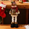 Рождественская плюшевая кукла в клетку, стоящий Санта, снеговик, олень, плюшевая фигурка с выдвижными ногами для рождественской праздничной вечеринки, декора для камина и стола