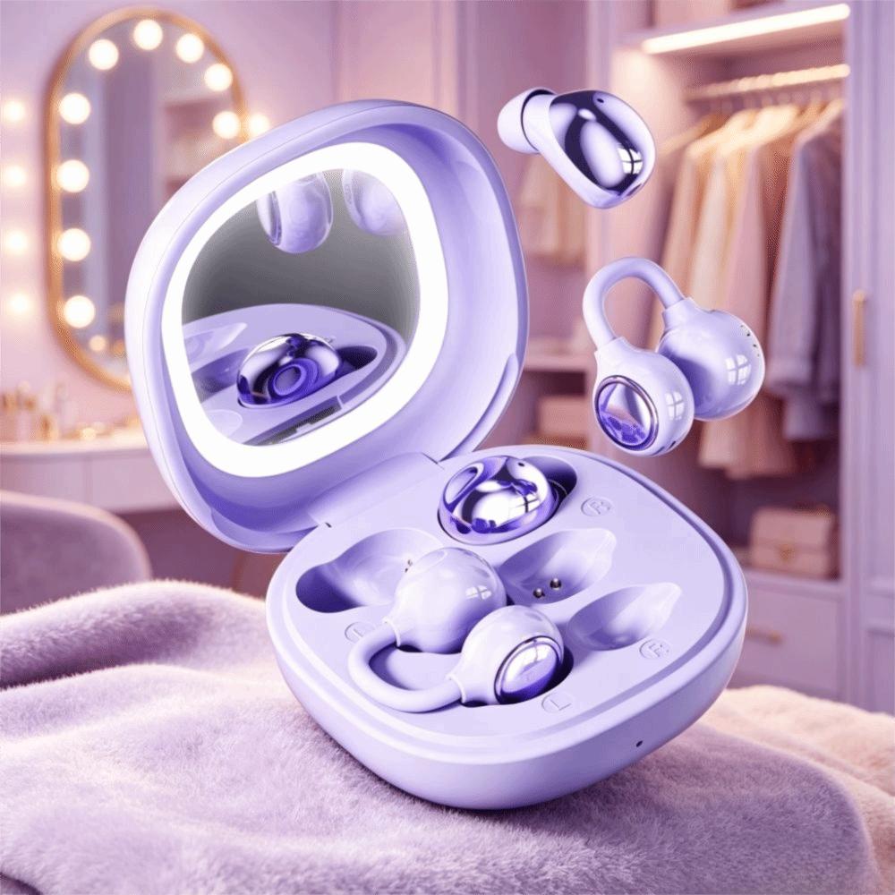 Makeup Mirror Case Wireless Earbuds Ear Hook Open-Ear Earphones Sport Earphones  For Sleep