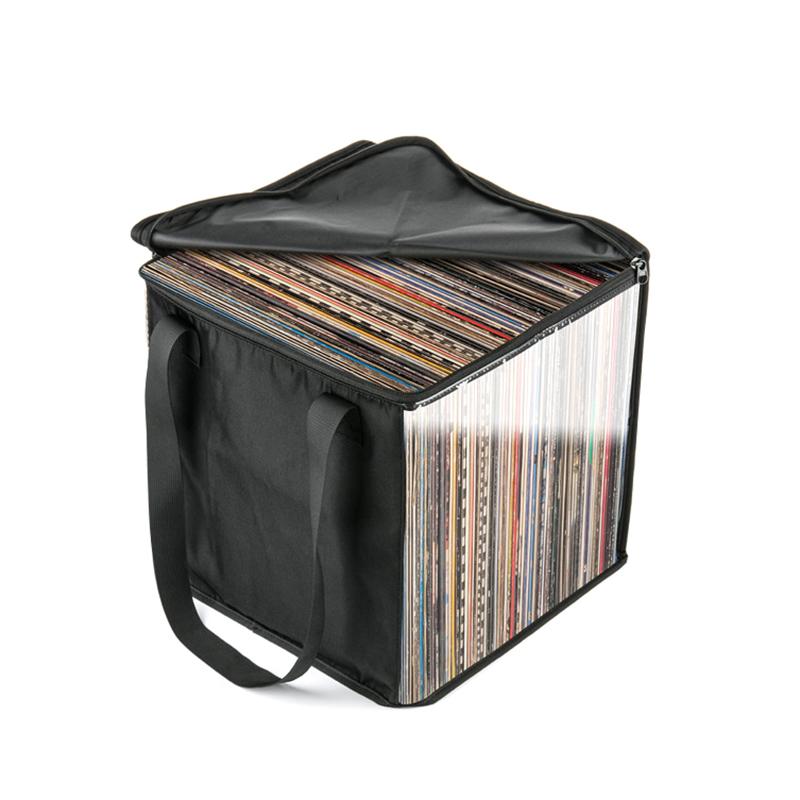 Vinyl Record Storage Case Dustproof Portable Storage Bag With Lid Handles For 12 Inch Vinyl Albums Books Pos Albums Storage