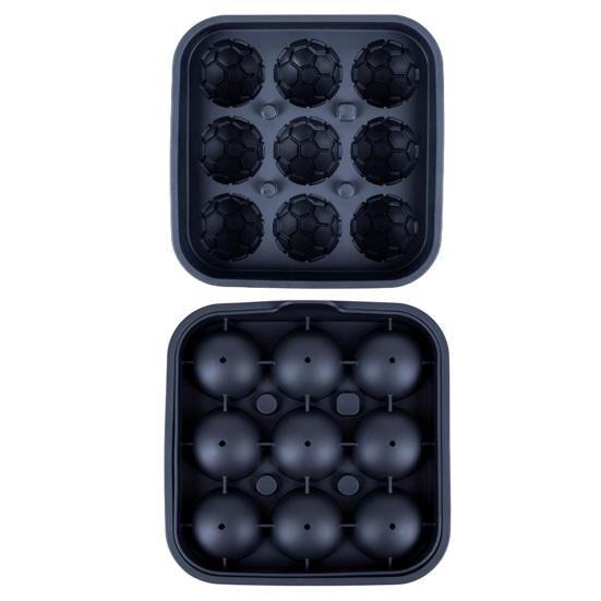 9-Compartment Covered Silicone Ice Cube Mold Dust-Proof Draining Design Ice Maker