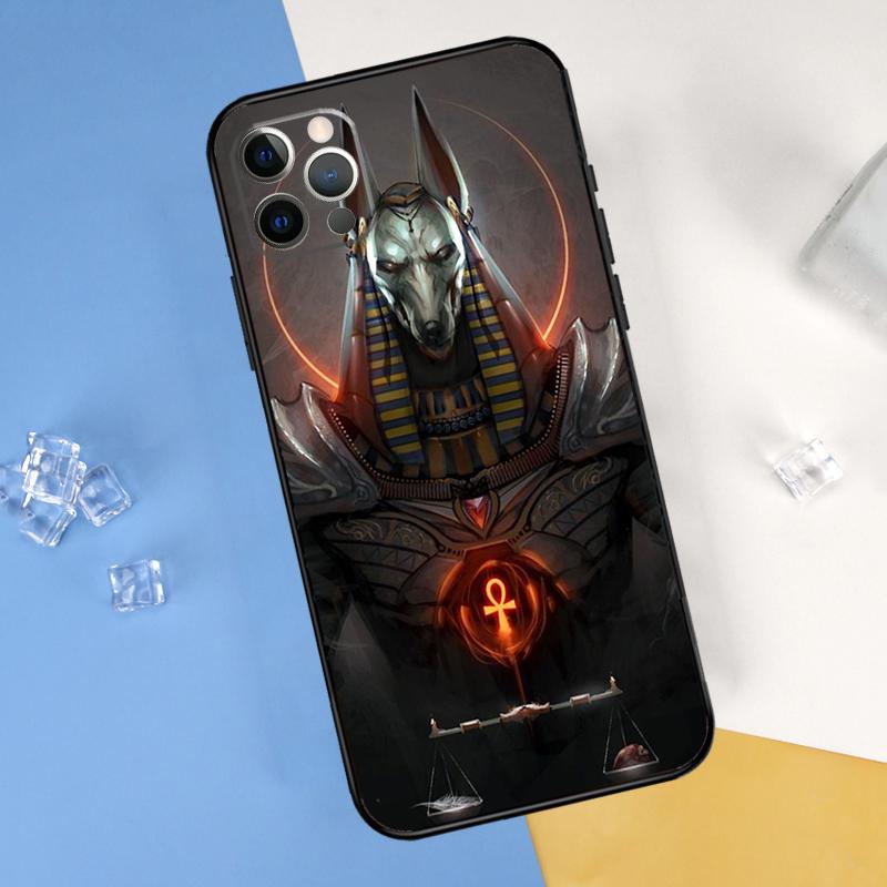 Чехол для телефона с изображением Анубиса и Анха, Египетский Бог, для iPhone 16 Pro Max 13 12 Mini 11 14 15 Pro Max XR 16 15 Plus 16e