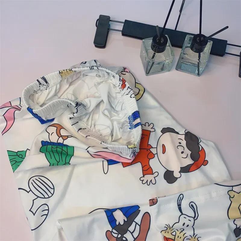 Свободные пижамные штаны с корейским рисунком для женщин - весна и осень