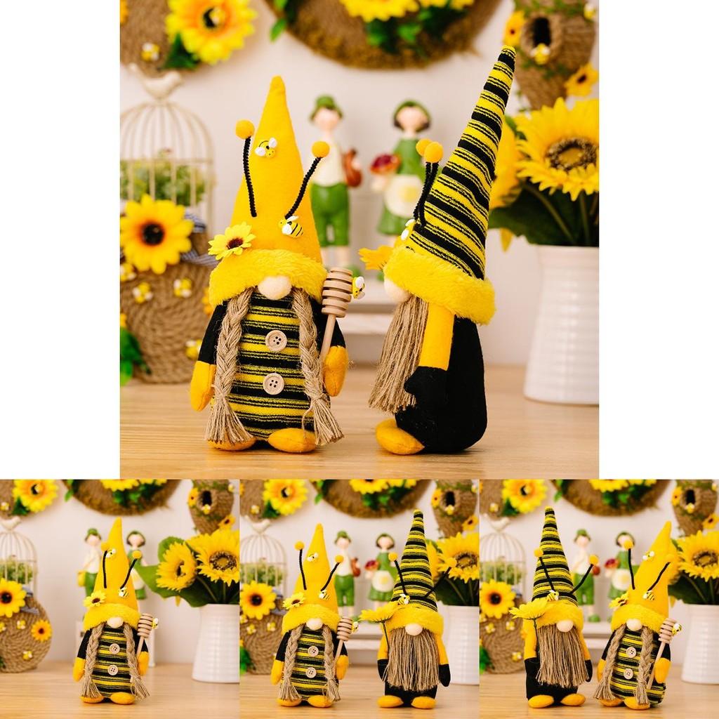 Мягкая полиэстеровая кукла гном для фестиваля пчел с усиками, идеально подходящая для сезонного декора