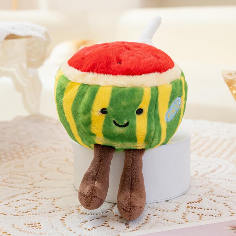 Cute Orange Pineapple Watermelon Durian Strawberry Cartoon Plush Doll Pendant