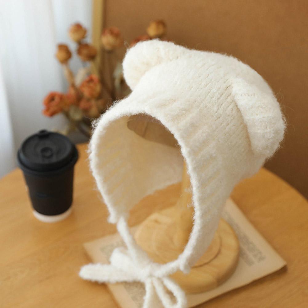 Зимние плюшевые шапки с милыми медвежьими ушками, шерстяная шапка, теплая, на шнуровке, женская, защитная, Gorros Bomber, Корея K Y7W4