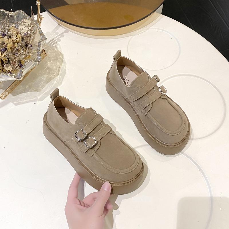 Женские туфли на платформе, весенние новые, в стиле ретро, универсальные, повседневные, с одним ремешком, Boken Doudou