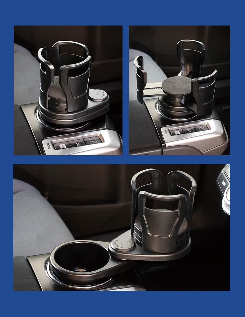 Держатель для напитков 2 в 1 для автомобиля, вращение на 360 градусов, регулируемый 3,9 - 6 дюймов,