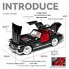 Масштаб 1/24 Классический автомобиль Benz 300SL Металлическая литая модель автомобиля со звуком и светом Коллекционирование Хобби Настольное декоративное украшение Подарок