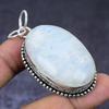 Natural Rainbow Moonstone Gemstone 925 Steling Silver Pendant 2.25" i0H36